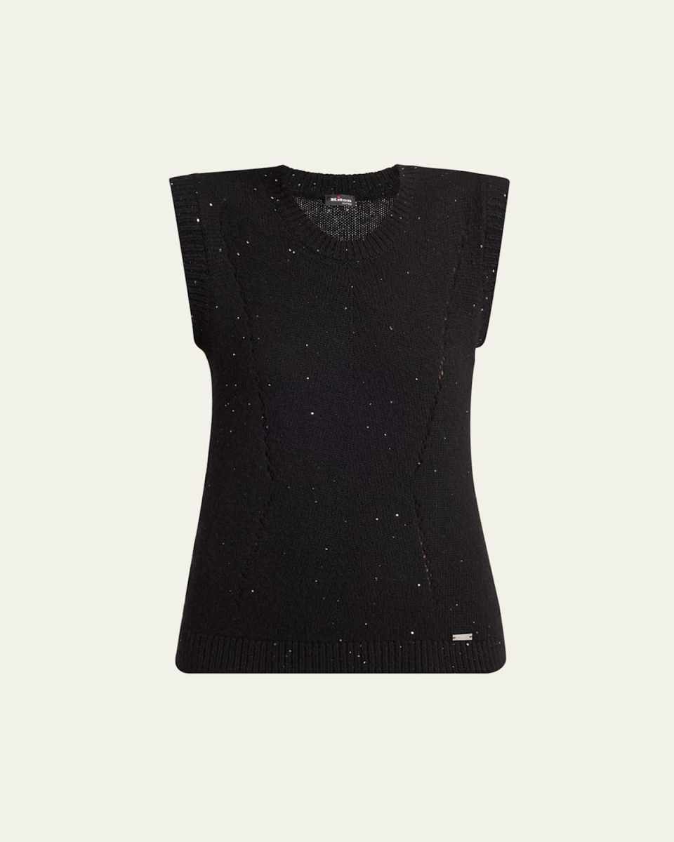 Embellished Cashmere Sleeveless Sweater